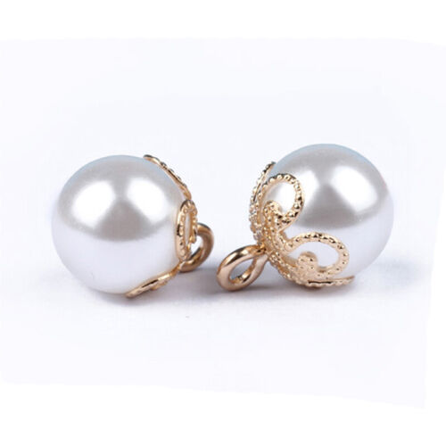 10Pcs Small Full Round Faux Pearl Ball Buttons for Wedding Sewing DIY Craft - Picture 21 of 26