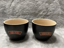 Bailey's Irish Cream - Set of 2 Porcelain Dessert Bowls - "MINE" & "YOURS" - Use