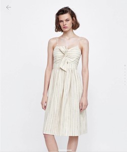 zara striped linen dress