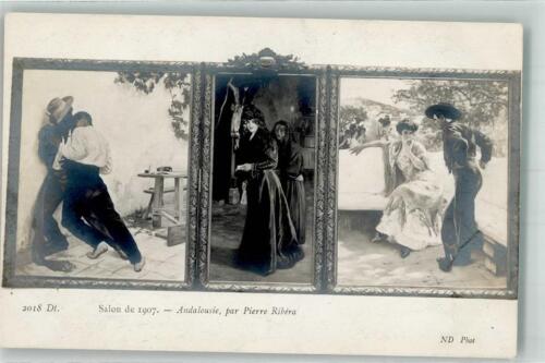 39754811 - Sevilla Salon de 1907 Tracht Andalusien Pierre Ribera Scan verzogen - 第 1/2 張圖片