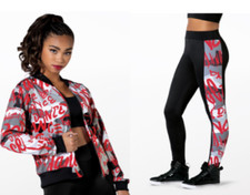 Hip Hop Dance Costume CHILD LARGE 2 Piece BOMBER JACKET Graphic Print LEGGINGS