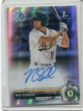2017 Bowman Chrome Refractor Autographs Max Schrock 1st Bowman Auto 244/499