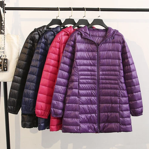 Women's Down Coat 90% Duck Coat Ladies Hooded Down Down Jacket Puffer Coat - Bild 2 von 29