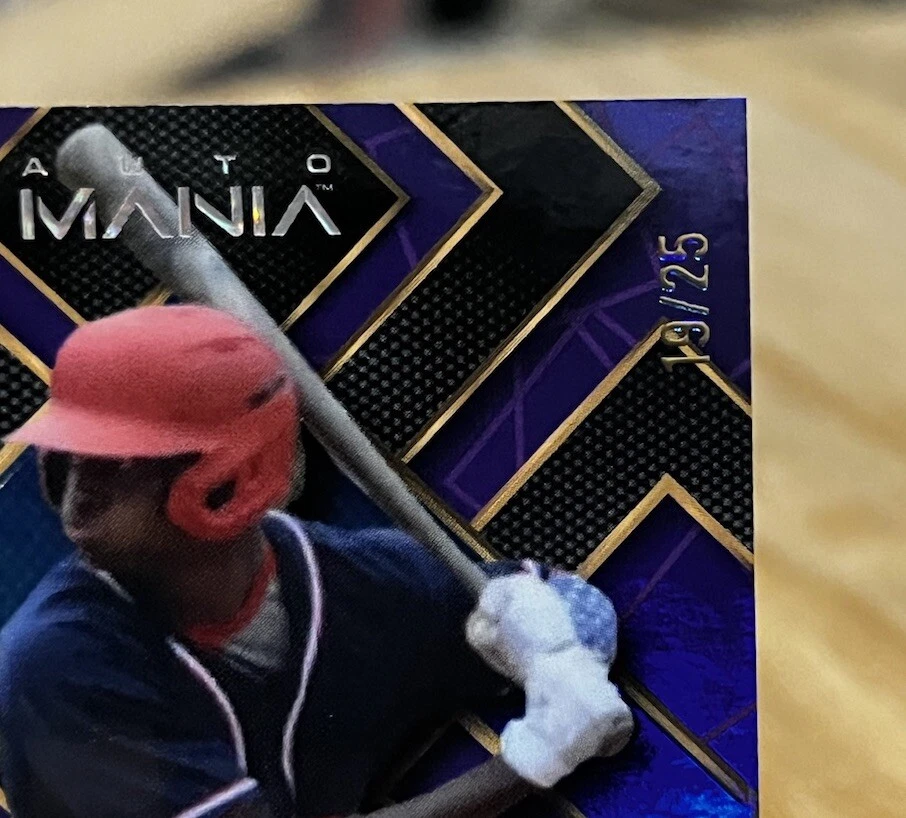 Christhian Vaquero /25 SQUARE PURPLE RAINBOW BOARD SP Auto Mania 2023 Autograph - Image 2 of 4