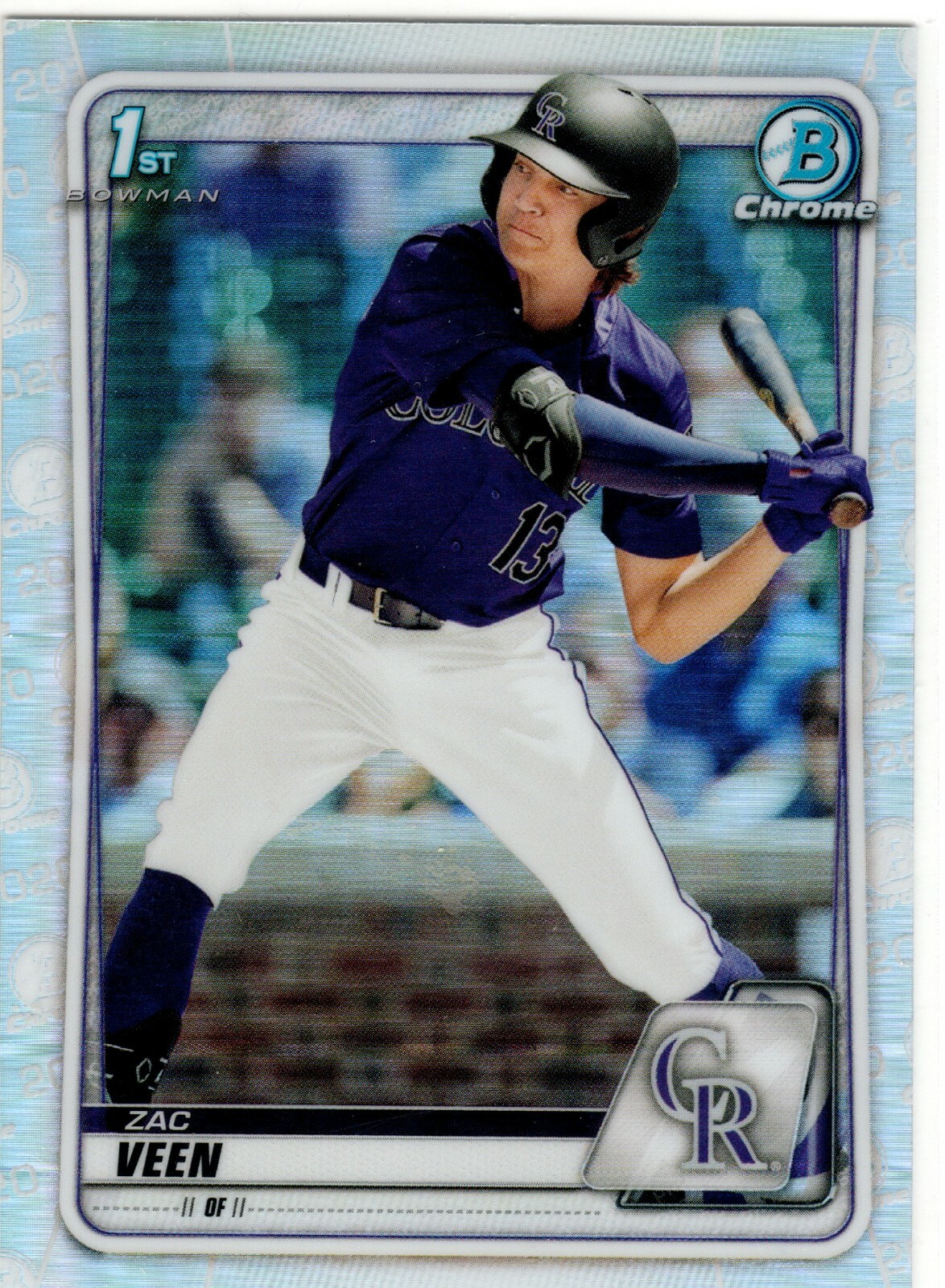 Zac Veen Colorado 2020 Bowman Chrome Draft 1st Bowman Card Refractor