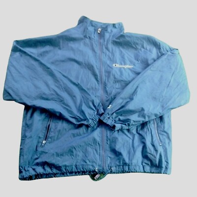 Vtg. Champion Blue Windbreaker Jacket Sz XL ZIP Front Mesh Lining