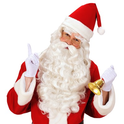Herren-Weihnachtsmann-Perücke Weiß - Nikolausperücke Rauschebart Knecht Ruprecht