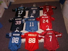 NFL Various Teams  Players Infant Jersey Bodysuit Outfits Sz 12M, 18M, 24M EUC