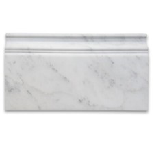 C06H Carrara White Marble 6x12 Skiting Baseboard Trim Molding Honed