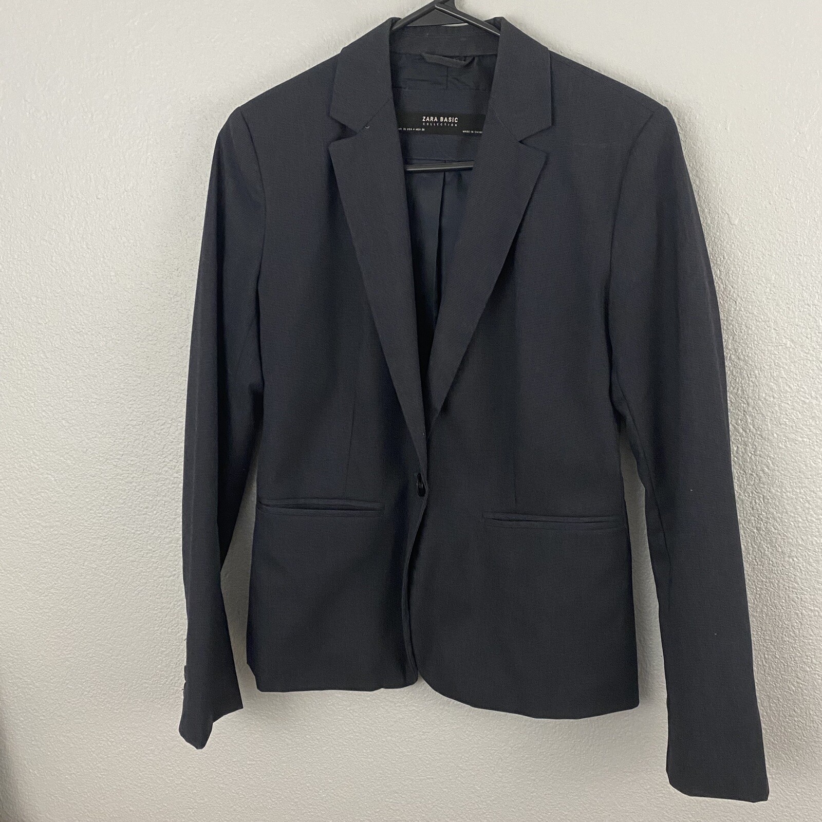 Zara Basic Collection Dark Blue One Button Blazer… - image 1