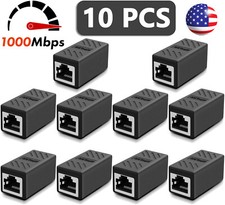 10XRJ45 Inline Coupler Cat7 Cat6 Cat5e Ethernet Network Cable Extender Connector