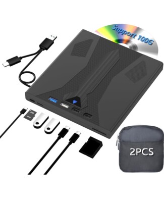  Wbacon 8 in 1 External Blu Ray Drive, USB 3.0 and Type-C Blu Ray Burner Po