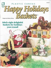 Plastic Canvas Pattern Booklet-Happy Holiday Baskets-8 Delightful Basket Pattern