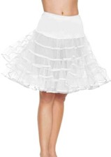New Leg Avenue 83043W Knee Length Petticoat Skirt White One Size