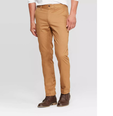Goodfellow & Co Men's Flannel-Lined Slim Chino Pants - Dapper Brown | eBay