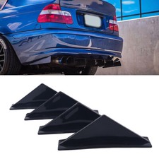 4x Universal Rear Bumper Diffuser Shark Fin Spoiler Lip Splitter Black