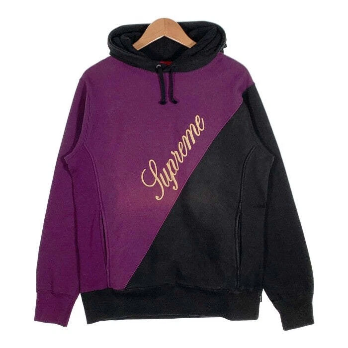 Pull à capuche Supreme 12AW à capuche fendue sweat à capuche violet noir d'occasion