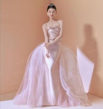 Gorgeous Off Shoulder Bowknot Tulle Princess Dresses Sexy Bodycon Fishtail Gown