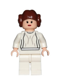 Lego Princess Leia 10188 Light Flesh, Big Eyes Star Wars Minifigure