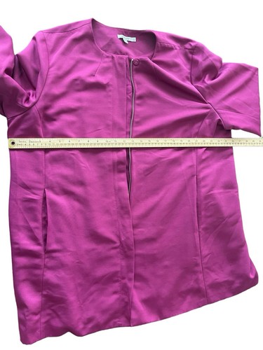 Chicos Coat Jacket Womens 2XL Fushsia Pink Sophisticated Full Zip Polyester - Picture 5 of 8