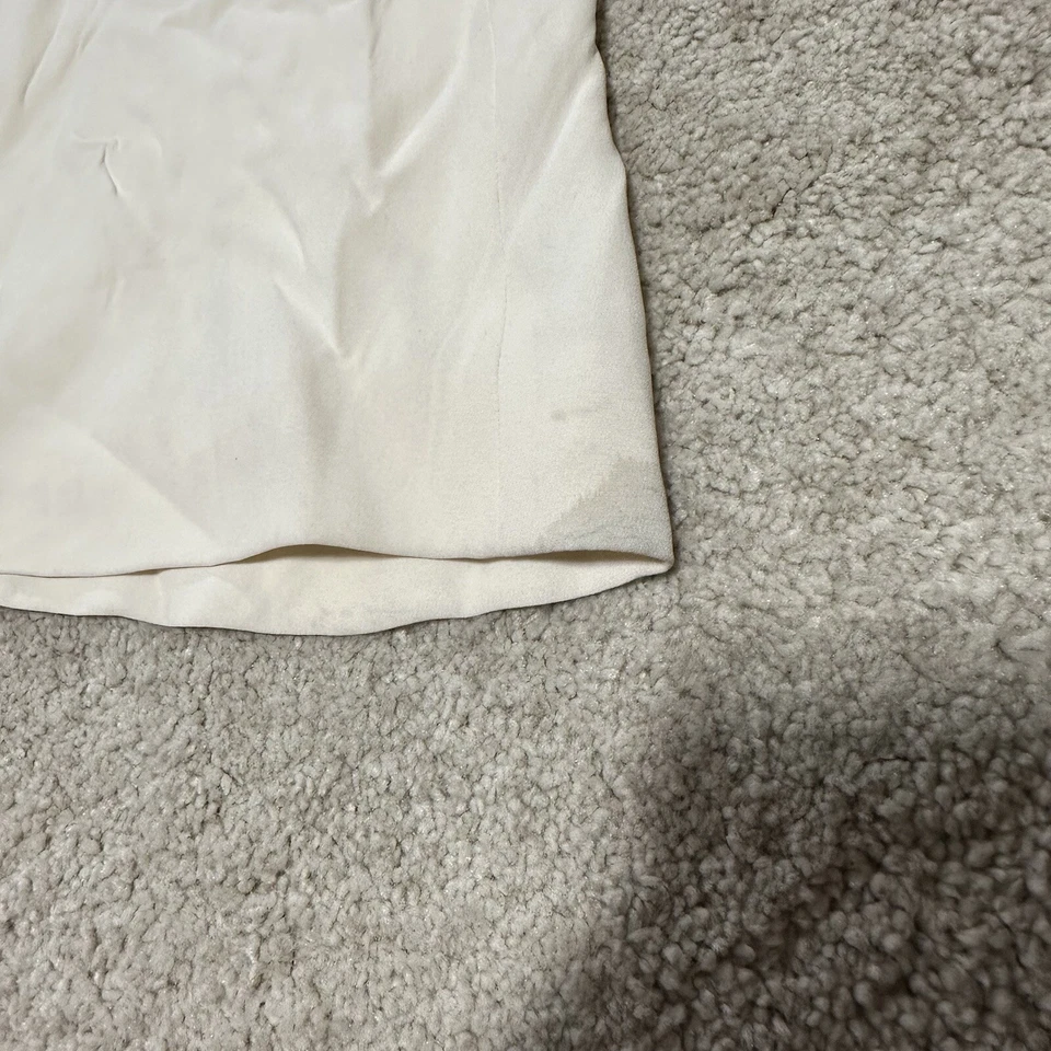 Ralph Lauren Purple Label 100% Silk Wide Flared Palazzo Pants Women 10 Off White - Image 4 of 4