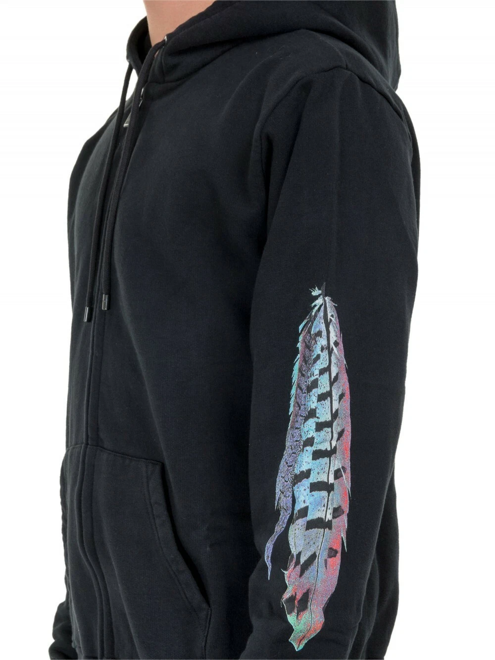 AUTHENTIC Marcelo Burlon County of Milan Men Genek Zip Hood Feather Print Size M
