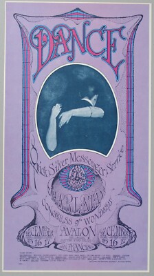 Family Dog FD 96 Avalon Concert Poster, Charlatans. Art by Mouse