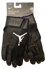 NIKE JORDAN FORCE ELITE BATTING GLOVES PROMO SMOOTH PALM BLACK (ADULT XL) 