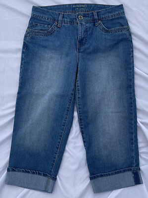 Sonoma Life Style Mid Rise Denim Capri Jeans Womens Sz. 6 Blue Cotton/Poly
