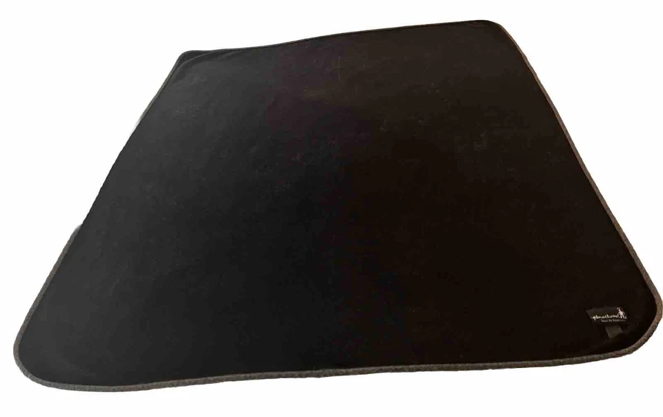 Vintage Smartwool Smart By Nature Black Wool Blanket Throw With Gray Trim 54x64” - Image 2 of 4