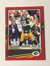 AARON RODGERS 2020 Donruss RED PRESS PROOF VARIATION Card - PACKERS 