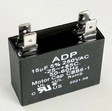 ADP 15 uF CBB6-1 250V Motor Run Capacitor - 4 wire posts