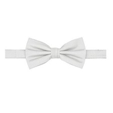 Men's Woven Subtle Mini Squares Adjustable Pre-Tied Banded Bow Tie Light Gray