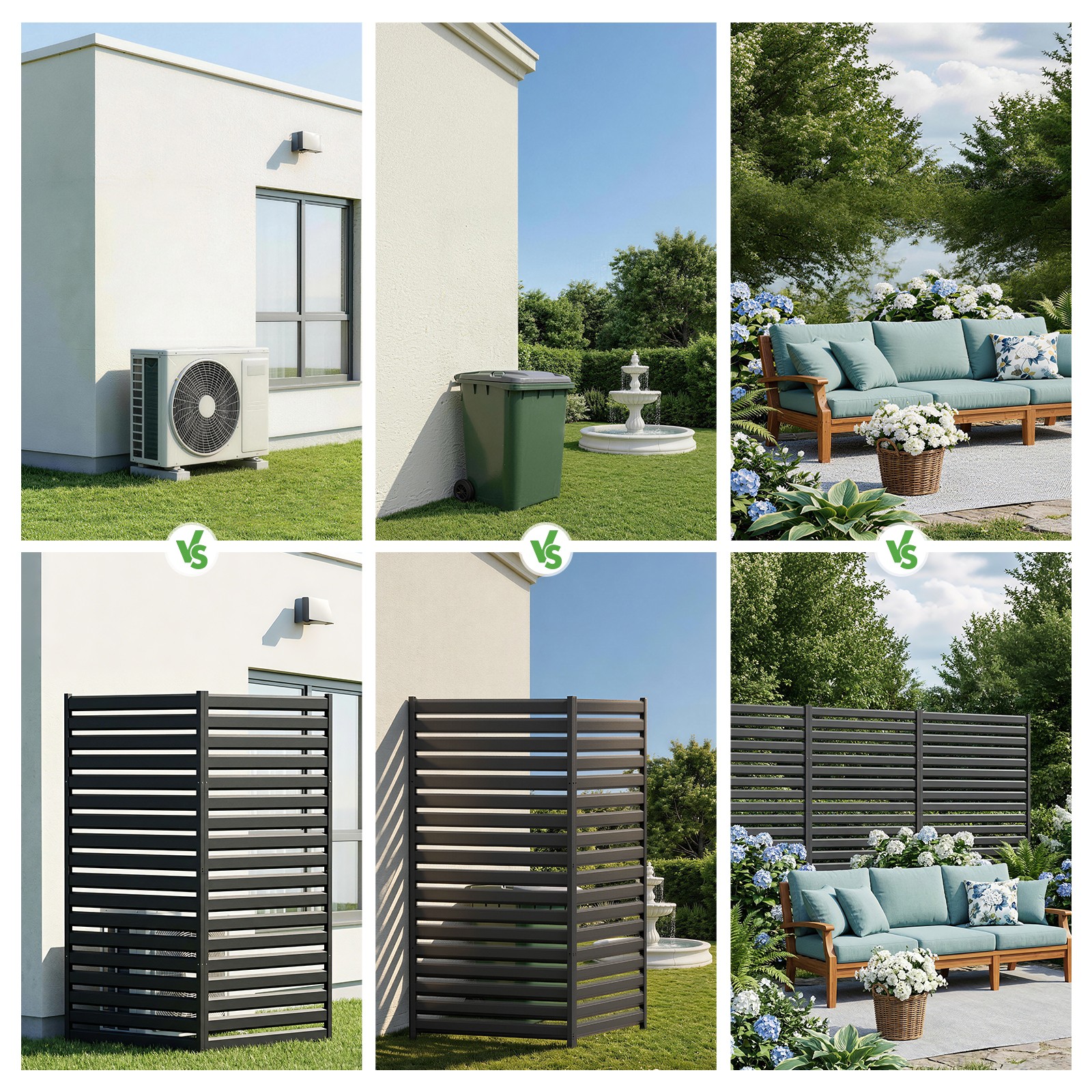 Air Conditioner Fence, No-Dig Metal Privacy Screen, Ideal Outdoor Privacy Wall