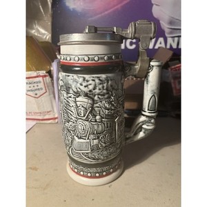 Vintage 1983 Avon Beer Stein Handcrafted Brazil Collectable Lidded Train