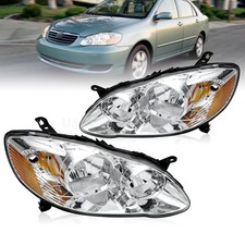 Chrome Fit For Toyota Corolla 2003-2008housing Headlight Headlamp Left Right