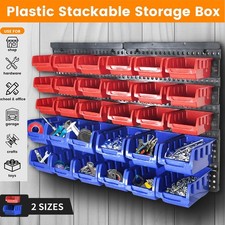30 Bin Small Parts Organizer Garage Storage Wall Mounted Screws Bolts Nuts Boxes