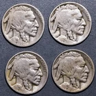 1923 - 1927 5C BUFFALO NICKELS (4) NO DUPS KM# 134 Grade: VG to F   A7289