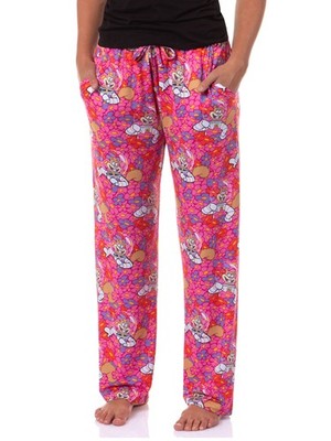 SpongeBob SquarePants Pajama Pants Women's Sandy Cheeks and Flowers Bottoms (M)