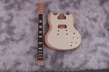 Unfinish SG DIY Electric Guitar Kit Solid Mahogany Body Flame Maple Top Rosewood