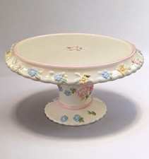 Pfaltzgraff Tea Rose Flower Pedestal Cake Plate Stand