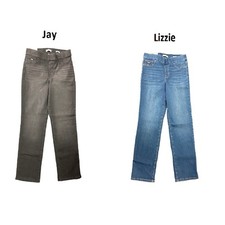 Nine West Women's Heidi Pull On Stretch Denim Elastic Waist Straight Leg Pant