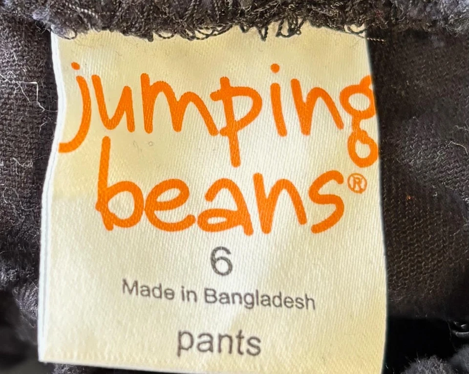 Pantalones de chándal Jumping Beans sarga cómodos tejidos cintura negros niños talla 6 Foto 3 de 3