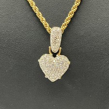 Stunning Swarovski Crystal Retired Rhinestone Encrusted Puffy Heart Necklace