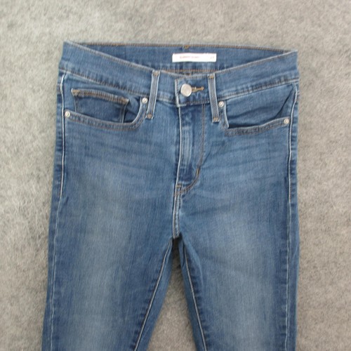 Levi's Slimming Skinny Jeans Womens 27 Blue Denim Stretch W27 L28 28399-0003 - Picture 2 of 12