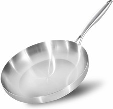 28cm Stainless Steel Frying Pan 5 Layer Heavy Duty Pan Non Stick for All Hobs