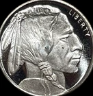 CAMEO Buffalo 0.999 Silver 1/10 Troy Oz 5c Design Golden State Mint Silver Round