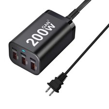 200W Desktop Multi USB Charger Type C PD Fast Charging Adapter For iPhone Laptop