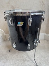 Vintage 70s Ludwig 16  x 16  Black Cortex Floor Tom Drum