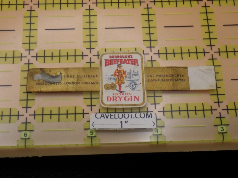 Vintage Beefeater Gin Advertising Cigar Band Rare German Text Tobacciana Label